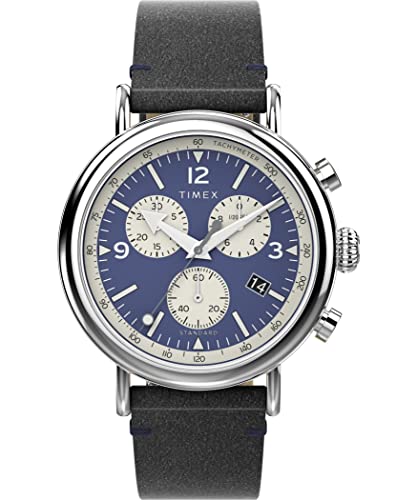 Timex Herren Chronograph Uhr mit Leder Armband Waterbury Standard von Timex