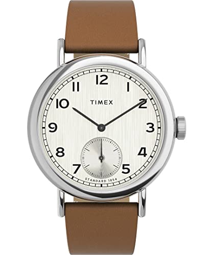 Timex Herren Analog Uhr mit Leder Armband Waterbury von Timex