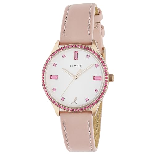 Timex Damen Analog Uhr mit Leder Armband Dress x BCRF von Timex