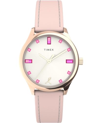 Timex Damen Analog Uhr mit Leder Armband Dress x BCRF von Timex
