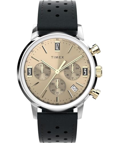 Timex Herren Chronograph Uhr mit Leder Armband Marlin von Timex
