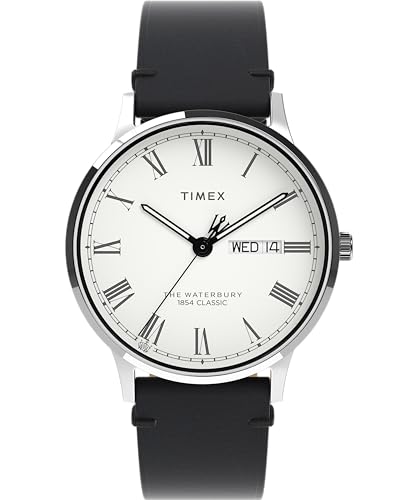 Timex Herren Analog Uhr mit Leder Armband Waterbury Traditional von Timex