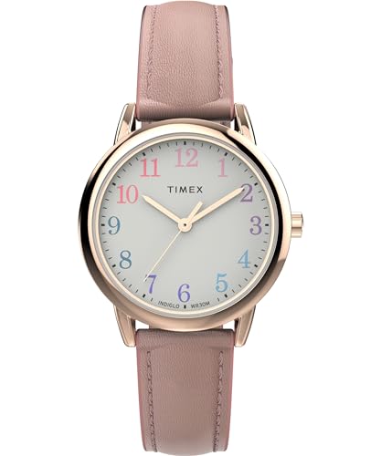 Timex Easy Reader Damen-Armbanduhr, 30 mm, rosa Armband, weißes Zifferblatt, roségoldfarbenes Gehäuse TW2W32300 Timex Easy Reader Damen-Armbanduhr, 30 mm, rosa Armband, weißes Zifferblatt, roségoldfarbenes Gehäuse TW2W32300 von Timex