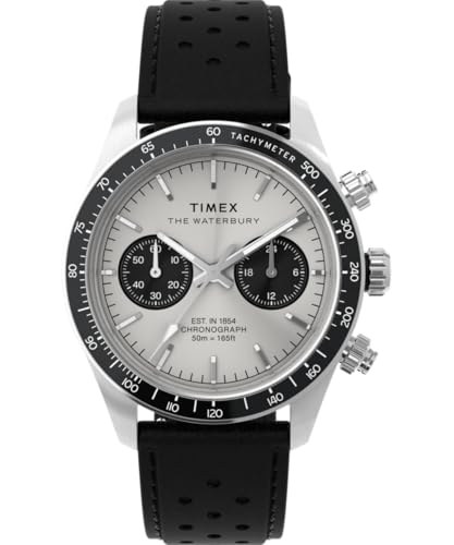 Timex Herren Chronograph Quarz Armbanduhr mit einem Lederband Waterbury Heritage von Timex