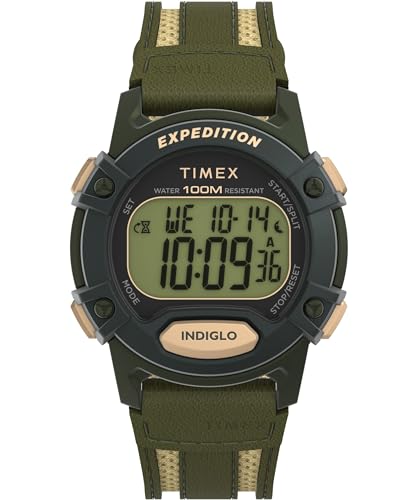 Timex Expedition CAT5 Herren-Armbanduhr, 41 mm, grünes Lederarmband, digitales Zifferblatt, grünes Gehäuse TW4B30300 Timex Expedition CAT5 Herren-Armbanduhr, 41 mm, grünes Lederarmband, digitales Zifferblatt, grünes Gehäuse TW4B30300 von Timex