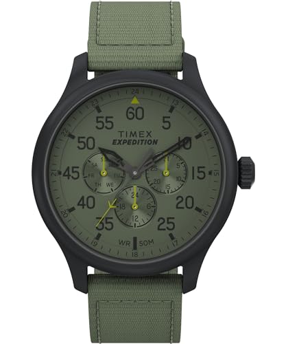 Timex Expedition Field Herren-Armbanduhr, 43 mm, grünes Armband, grünes Zifferblatt, schwarzes Gehäuse TW4B31000 Timex Expedition Field Herren-Armbanduhr, 43 mm, grünes Armband, grünes Zifferblatt, schwarzes Gehäuse TW4B31000 von Timex