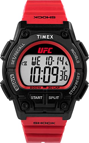 Timex UFC Herren-Chronographen-Armbanduhr 45mm, rotes Kunstharzband, TW5M52600 von Timex