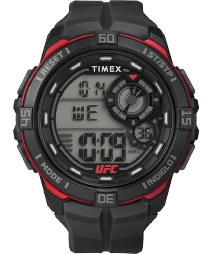 Timex UFC Rush Herren-Armbanduhr, 52 mm, schwarzes Armband, digitales Zifferblatt, schwarzes Gehäuse TW5M59100 von Timex