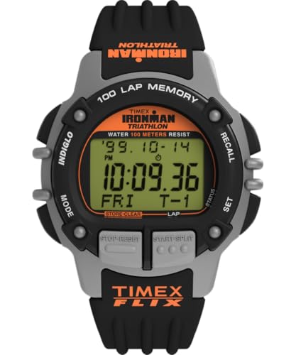 Timex Herren Digital Quarz Armbanduhr mit einem Kunststoffband Ironman Flix von Timex