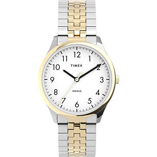 Timex Women's Modern Easy Reader 32mm Watch – Two-Tone Case White Dial with Expansion Band von Timex