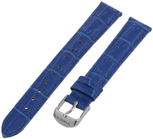 Timex Women's T7B945GZ 16mm Blue Croco Patterned Leather Watch Strap von Timex