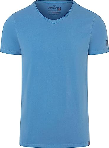 Timezone Herren Garment Dye V T-Shirt, Blau, XXL EU von Timezone