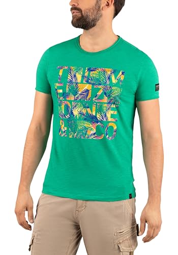 Timezone Herren Palm Check T-Shirt, Grün, XL EU von Timezone
