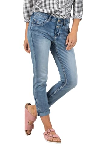 Timezone 7/8 Damen Jeans Slim NALITZ 7/8- Mid Waist - Slim Fit - Blau W25-W33, Größe:W 31, Farbe:3014-3547 Fresh Indigo Wash von Timezone