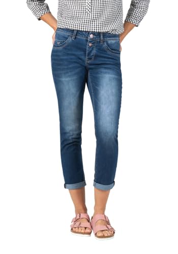 Timezone 7/8 Damen Jeans Slim NALITZ 7/8- Mid Waist - Slim Fit - Blau W25-W33, Größe:W 32, Farbe:3014-3838 Brisk Blue Wash von Timezone
