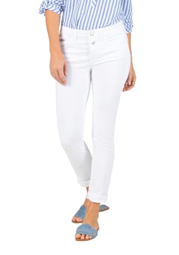 Timezone 7/8 Damen Jeans Slim NALITZ 7/8 - Mid Waist - Slim Fit - Weiß W25-W33, Größe:W 25, Farbe:3338-0100 Pure White von Timezone