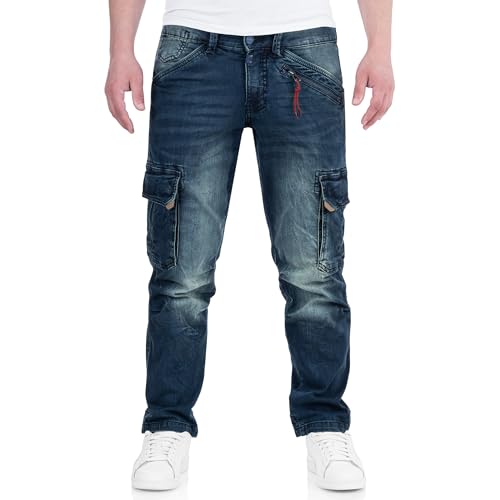 Timezone BenTZ Ben Herrenhose Cargohose Jeanshose lässig modern (W31/L30, Light royal wash) von Timezone