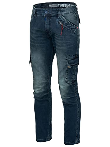 Timezone BenTZ Ben Herrenhose Cargohose Jeanshose lässig modern (W33/L32, Light royal wash) von Timezone