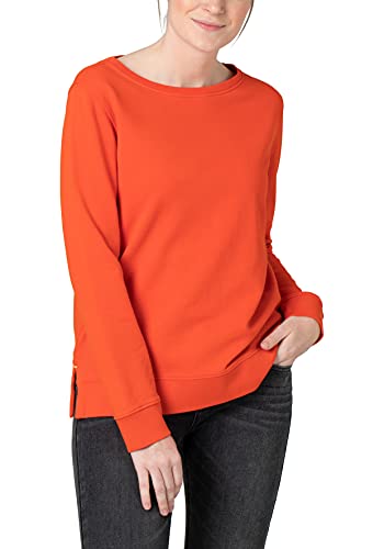 Timezone Damen Basic Sweater Sweatshirt, deep orange, L von Timezone