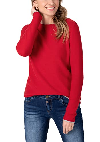 Timezone Damen Boat Neck Pullover, Gloss red, M von Timezone