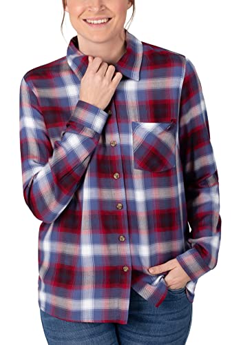 Timezone Damen Boyfriend Fit Blouse Bluse, Blue red Multicolor, S von Timezone