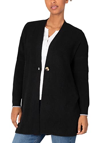 Timezone Damen Cozy Cardigan Strickjacke, Black, L von Timezone