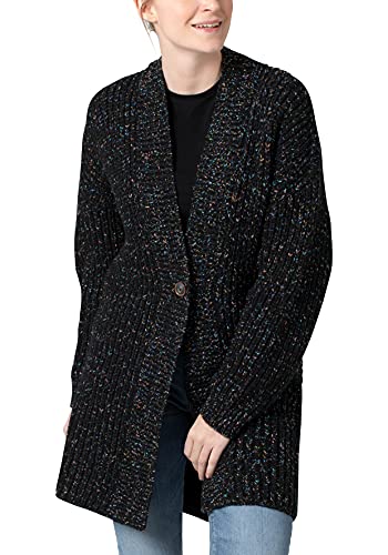 Timezone Damen Cozy Cardigan Strickjacke, Black Space dye, XXL von Timezone