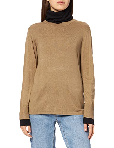 Timezone Damen Double Layer Turtleneck Pullover, Caramel beige Melange, S von Timezone