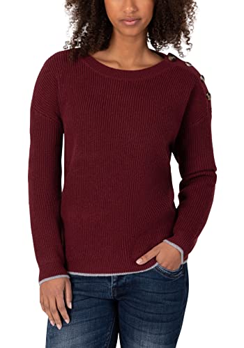 Timezone Damen Easy Pullover, Barolo red Melange, L von Timezone