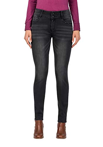 Timezone Damen EnyaTZ Womanshape Slim Jeans, Black Brushed Wash 9058, 26W / 34L von Timezone