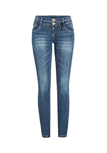 Timezone Damen Enyatz- 92 % Baumwolle, 7 T-400, 1 Elasthan Slim Jeans, Blau (Blue Royal Wash 3065), 24W / 30L EU von Timezone