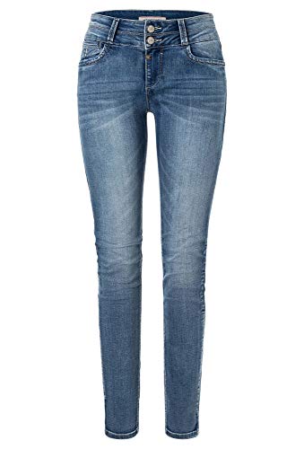 Timezone Damen Enyatz- 70% Baumwolle, 20% Polyester, 9% Viskose, 1% Elasthan Slim Jeans, Blau (Summer Breeze Wash 3382), 26W / 30L EU von Timezone