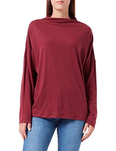 Timezone Damen Essential Longlseeve T-Shirt, Barolo red Melange, L von Timezone