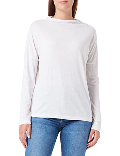 Timezone Damen Essential Longlseeve T-Shirt, Off White Melange, L von Timezone