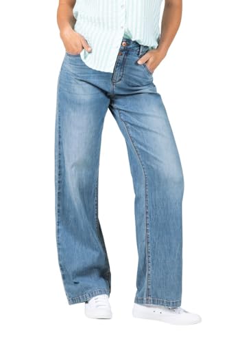 Timezone Damen Jeans Comfort CORATZ WOMANSHAPE - High Waist - Regular Fit - Blau, Größe:32W / 32L, Farbe:3799-30071 Mid Olympic Blue Wash von Timezone