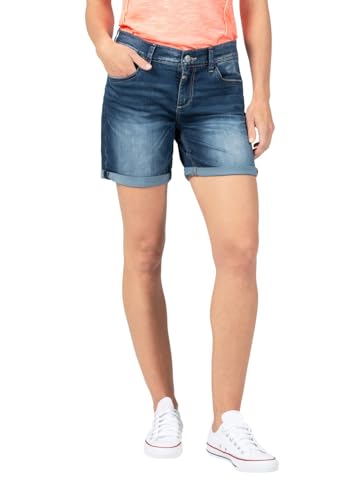 Timezone Damen Jeans Short ALEXATZ - Mid Waist - Regular Fit Blau W25-W33, Größe:W 30, Farbe:3014-3737 Bold Blue Wash von Timezone