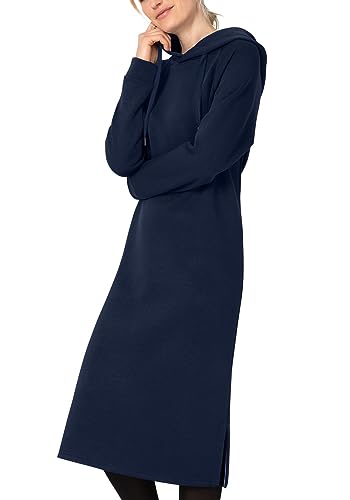 Timezone Damen Kleid Hoodie Dress Cotton XS S M L XL XXL Olive Blau Baumwolle, Größe:S, Farbe:Night Blue 3724 von Timezone