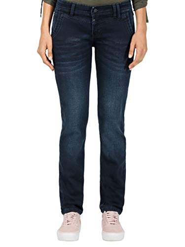 Timezone Damen NaliTZ Slim Jeans, Dark Blue Brushed Wash 3406, 27W / 32L von Timezone