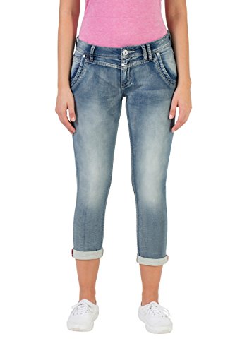 Timezone Damen Nalitz Slim Jeans, Blau (Aqua Blue wash 3039), W25 von Timezone