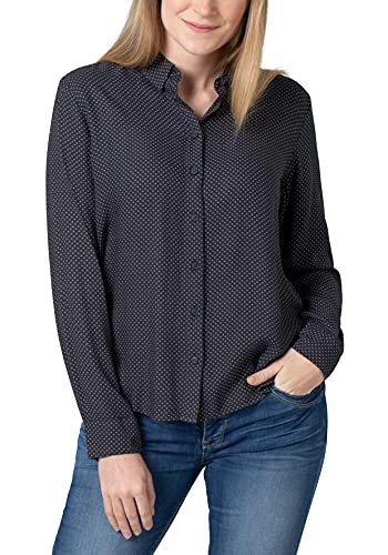 Timezone Damen Printed Basic Blouse Bluse, Navy minimal, M von Timezone