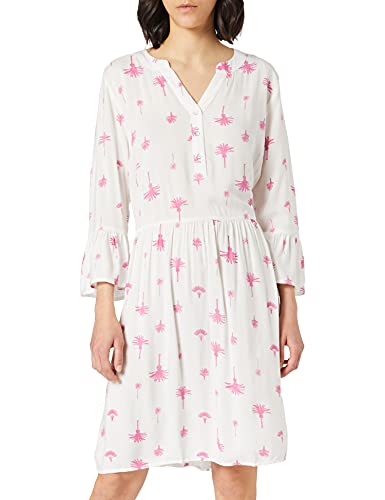Timezone Damen Printed Boho Dress Lässiges Kleid, pink Aquarelle Palm, L von Timezone
