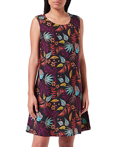 Timezone Damen Printed Tape Dress Lässiges Kleid, Multicolor Ocean World, M von Timezone