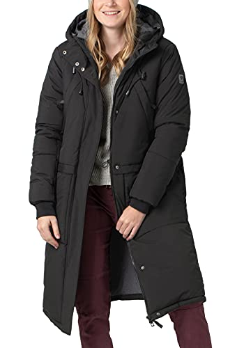 Timezone Damen Puffer Parka, Ultra Black, XS von Timezone