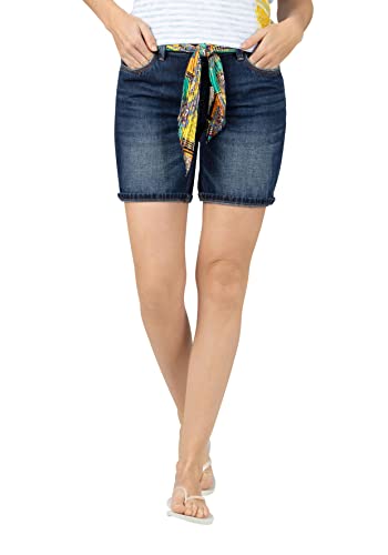 Timezone Damen Regular AlexaTZ Shorts, Classic Dark Blue wash, 26 von Timezone