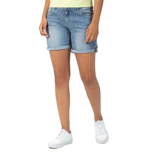 Timezone Damen Regular Alexatz Shorts, Blau (Bleached Blue wash 3371), W29(Herstellergröße:29) von Timezone