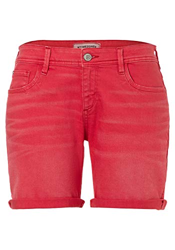 Timezone Damen Regular Alexatz Shorts, Rot (Cayenne red 5121), W26(Herstellergröße:26) von Timezone