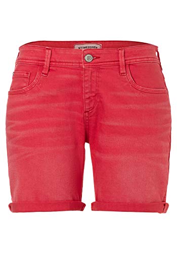 Timezone Damen Regular Alexatz Shorts, Rot (Cayenne red 5121), W28(Herstellergröße:28) von Timezone