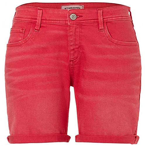 Timezone Damen Regular Alexatz Shorts, Rot (Cayenne red 5121), W28(Herstellergröße:28) von Timezone