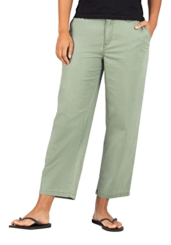 Timezone Damen Regular MarlaTZ Cropped Freizeithose, Oil Green, 26 von Timezone