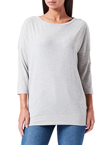 Timezone Damen Rib Hem 3/4 Sleeve T-Shirt, paloma Grey Melange, S von Timezone